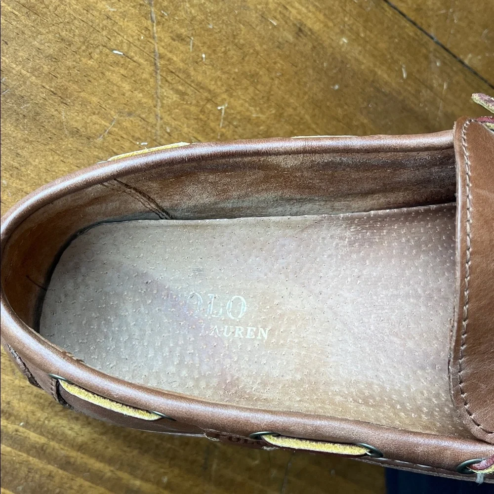 Polo Ralph Lauren Wyndings Tan Leather Slip On Loafer Sz 11 D